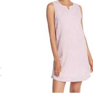 Beachlunchlounge cotton/linen shift dress in coral